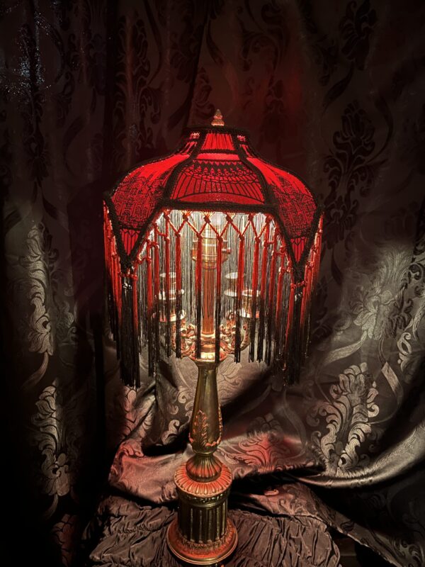 OUDEKERK - Dark Red and Black Gothic Lampshade - Image 3