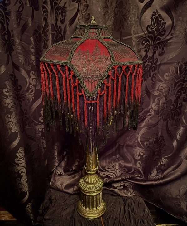 OUDEKERK - Dark Red and Black Gothic Lampshade - Image 6