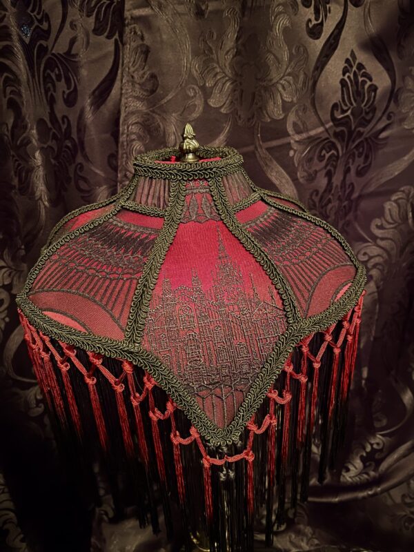 OUDEKERK - Dark Red and Black Gothic Lampshade - Image 7