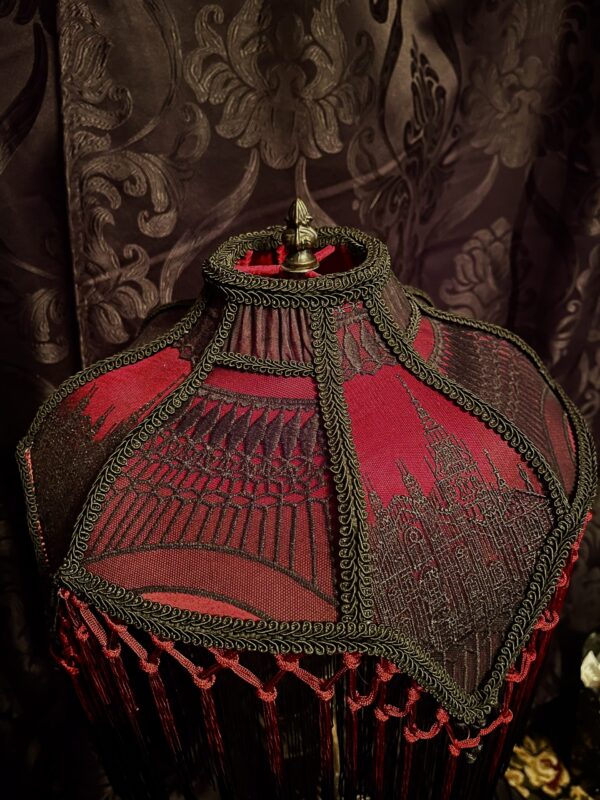 OUDEKERK - Dark Red and Black Gothic Lampshade - Image 8